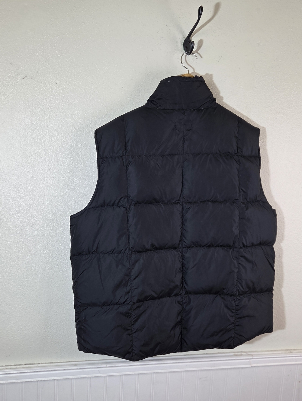 Lands End Mens XL Down Puffer Vest Black Full Snap Winter Lightweight Outdoor - Picture 6 of 11